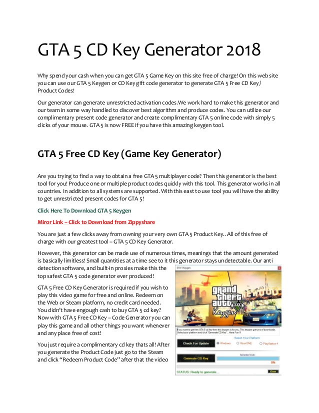 Gta 5 activation key generator